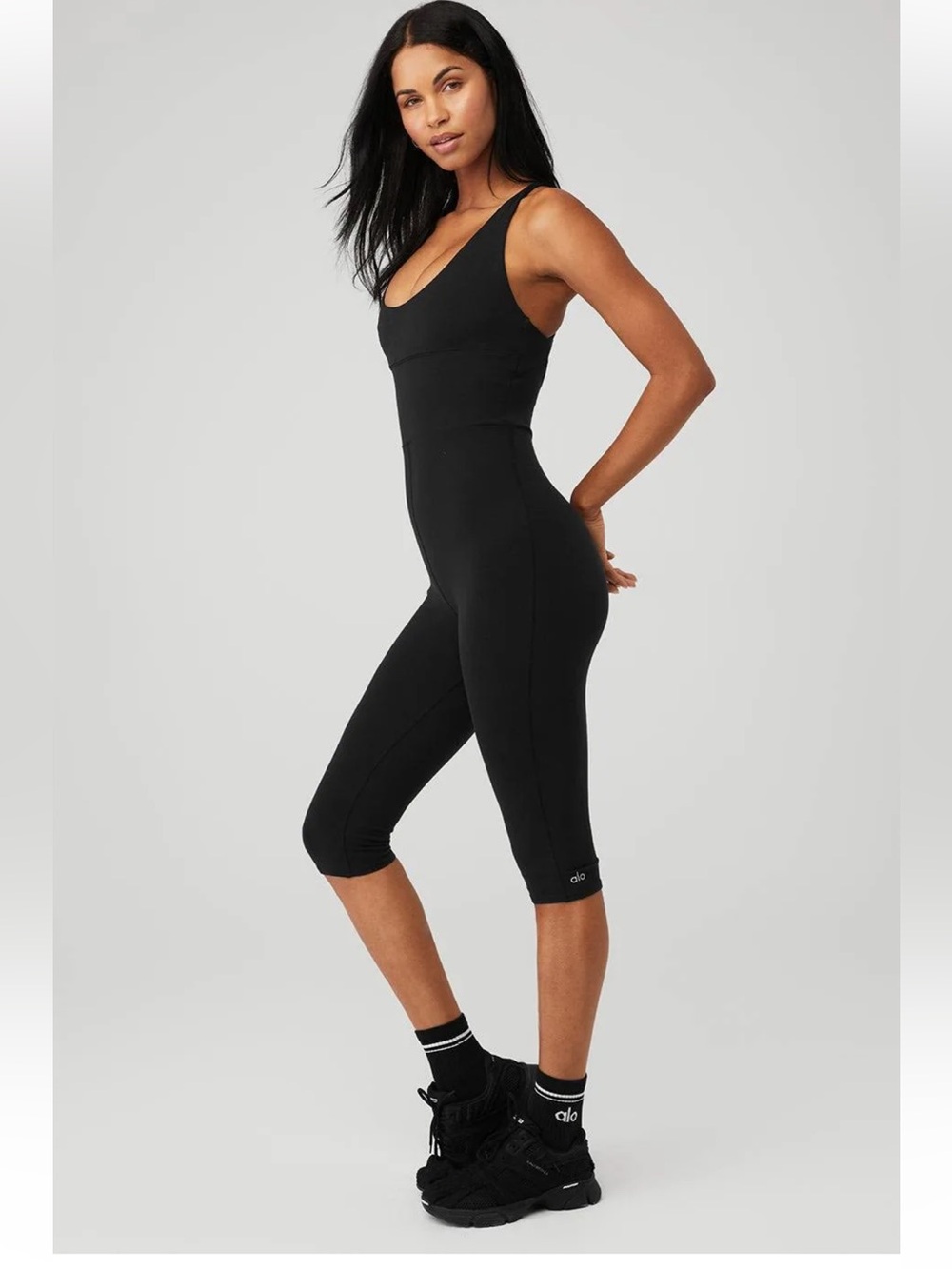 Alo Yoga Airbrush Physique Onesie. Black. Size S. EUC